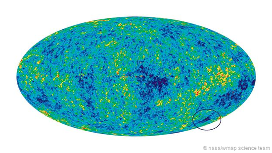 計(jì)算顯示的超巨洞的理論位置
